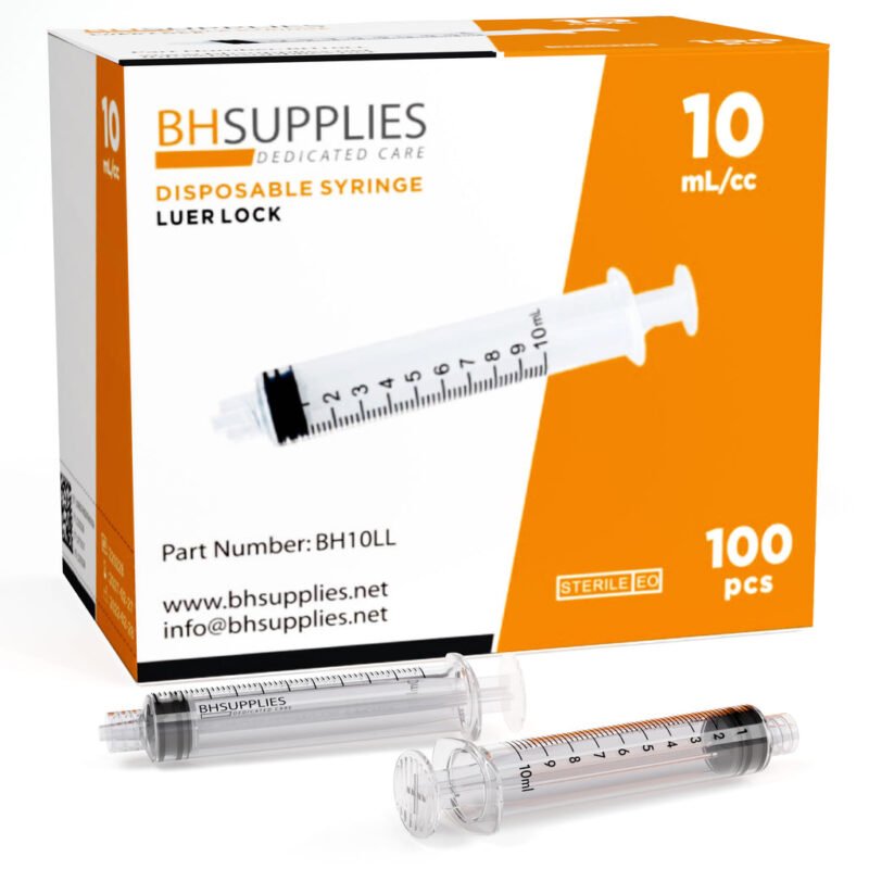 10 ml Luer Slip Disposable Syringes – Box of 100
