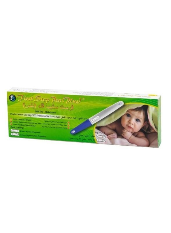 عبوة اختبار الحمل First Step Pen Plus بالقلم، الواجهة الأمامية