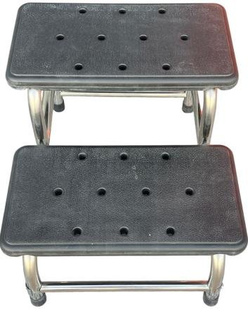 Two-step medical stool model J012 Two-step medical stool with black fiber treads, model J012
