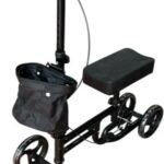 مشاية روليتور بمقعد وحقيبة أمامية، منظر جانبي / Four-wheel rollator side view