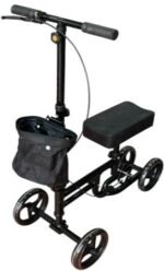 مشاية روليتور بمقعد وحقيبة أمامية، منظر جانبي / Four-wheel rollator side view