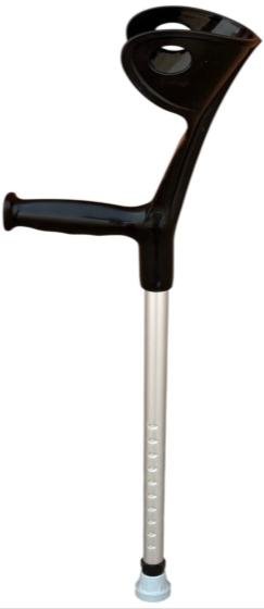 عكاز مرفق أسود قابل لضبط الارتفاع برأس ثابت 937L-1 / Fixed-cuff forearm crutch