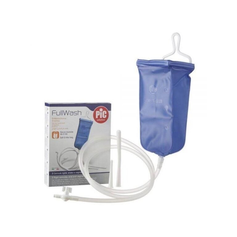مكونات طقم PIC Solution FullWash: كيس مدرّج وأنبوب وقنيتان