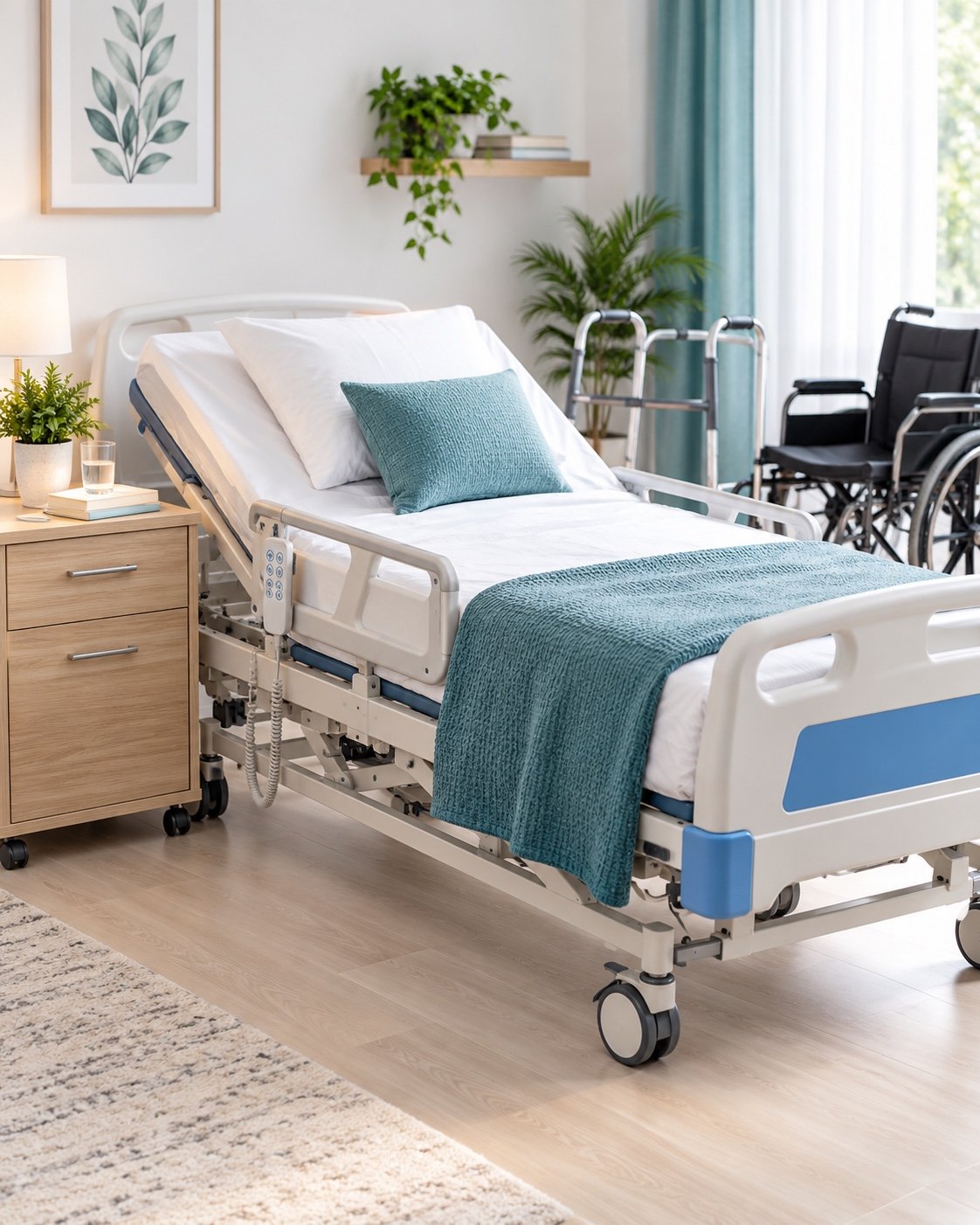 Adjustable medical bed and home care equipment