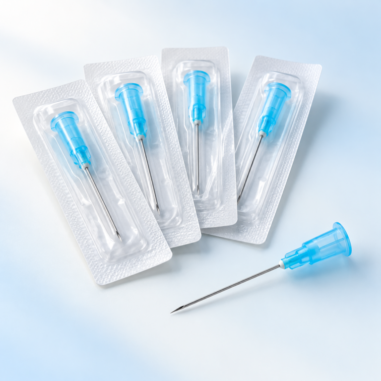 صورة توضيحية لإبر حقن طبية دون علامة تجارية | Illustrative hypodermic needles