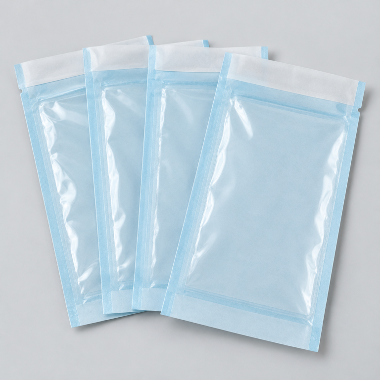 صورة توضيحية لأكياس تعقيم مسطحة | Illustrative flat sterilization pouches
