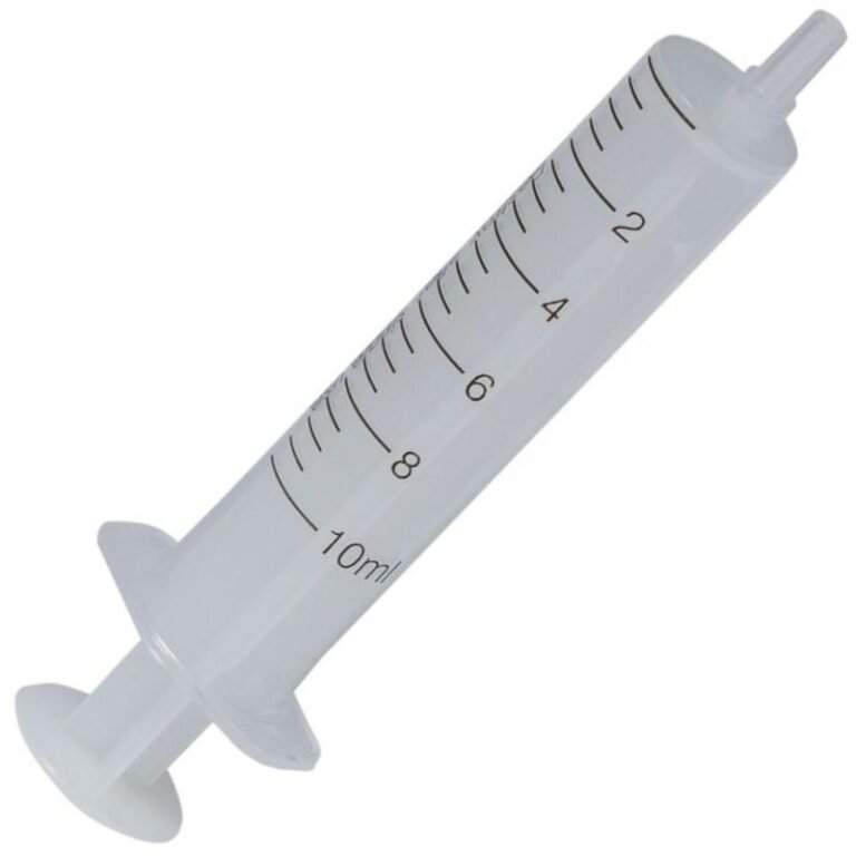 صورة فوتوغرافية لسرنجة 10 مل لوير سليب بدون إبرة وبلا علامة تجارية ظاهرة | 10 ml Luer Slip syringe without needle