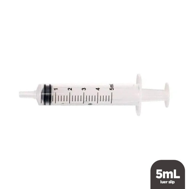 صورة فوتوغرافية لسرنجة 5 مل لوير سليب بدون إبرة وبلا علامة تجارية ظاهرة | 5 ml Luer Slip syringe without needle