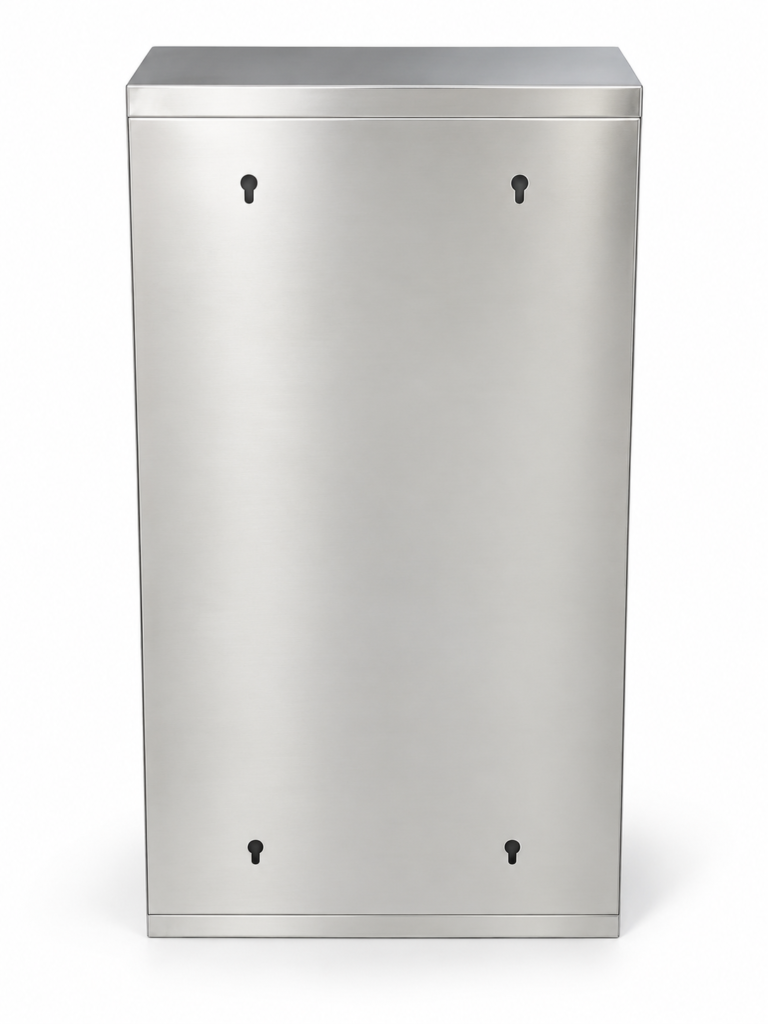 Rear of the wall-mounted medicine cabinet showing the mounting holes